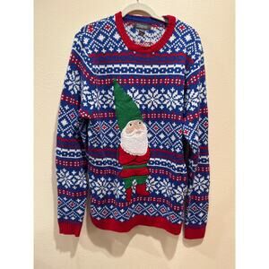 33 Degrees Men's Gnome Fair Isle Ugly Christmas Pullover Crewneck Sweater XXL